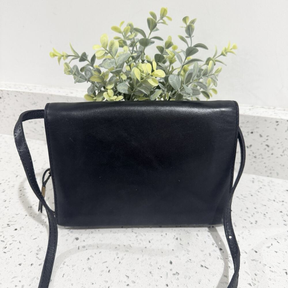 Madewell The Morgan Leather Crossbody Bag Black Built In Mirror